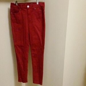 Seven Size 10 red skinny stretch denim pants.